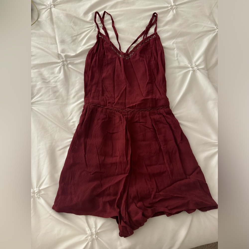 Hollister burgundy romper